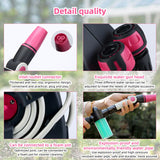 Retractable Garden Hose Reel 37.7Ft Portable Water Hose Reels for Outside with 3-in-1 Sprayer Nozzle Auto Spray Lock and Pipe Storage Bracket for Watering Cleaning