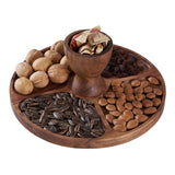 Cake Stand with Lid Multi-Functional Double Side Design 12in Round Cake Holder Wood 2-in-1 Dessert Table Display Set Charcuterie Board with Large Acrylic Cake Dome Cover for Cheese Fruit Platter
