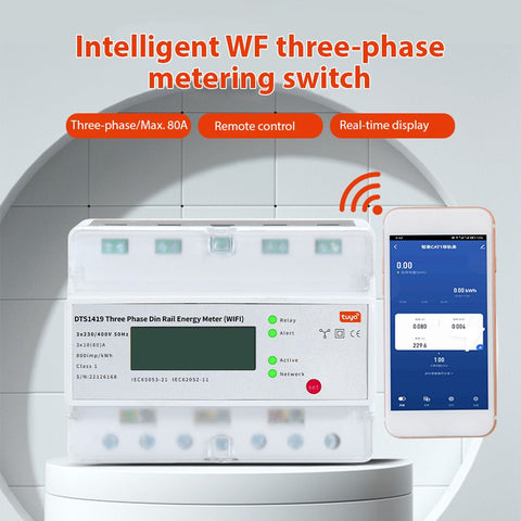 Smart Electricity Meter WIFI Remote Prepaid Electricity Meter Multifunctional 3-phase Rail Type Home Room Rlectricity Meter LCD Screen for Tuya App Electricity Management Digital Energy Meter In Australia - Darrahopens