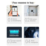WiFi Video Doorbell for Apartment Peephole Camera 4.3-inch Color Display Screen Smart TY APP 1080P PIR Motion Detection Alarm Camera Night Viewing 2-Way Intercom 120° Wide Angle 5000mAh Rechargeable In Australia - Darrahopens