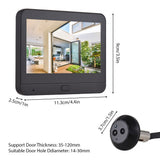 WiFi Video Doorbell for Apartment Peephole Camera 4.3-inch Color Display Screen Smart TY APP 1080P PIR Motion Detection Alarm Camera Night Viewing 2-Way Intercom 120° Wide Angle 5000mAh Rechargeable