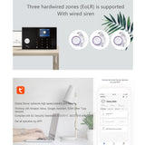 2G/WiFi TY Wireless Home Alarm System 2.4-inch TFT Color Touch Screen Alarm Panel Remote Control SOS Anti-theft Alarm Easy Setup and Control Remote Control DIY GSM Wireless Alarm System for Home Security