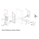 Smart Lock Keyless Entry Door Lock TY APP Fingerprint Password Card Mechanical Key 5 Unlocking Methods Aluminum Alloy Door Lock for 35-50mm Thickness Office Home Bedroom Door In Australia - Darrahopens
