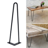 4Pcs Black Iron Table Desk Legs Home Accessories for DIY Handcrafts Furniture 16inch
