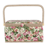 Fabric Floral Printed Sewing Basket Craft Box Household Sundry Storage Organizer with Handle In Australia - Darrahopens