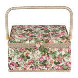 Fabric Floral Printed Sewing Basket Craft Box Household Sundry Storage Organizer with Handle In Australia - Darrahopens