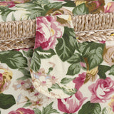 Fabric Floral Printed Sewing Basket Craft Box Household Sundry Storage Organizer with Handle In Australia - Darrahopens
