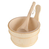 Bathroom Natural Wooden Bucket Ladle Set for Sauna SPA Bath Accessories