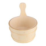Bathroom Natural Wooden Bucket Ladle Set for Sauna SPA Bath Accessories