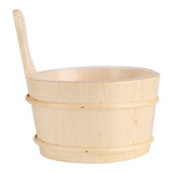 Bathroom Natural Wooden Bucket Ladle Set for Sauna SPA Bath Accessories