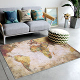 World Map Rug Anti Slip Floor Mat Soft Area Rug Carpet for Home Living Room