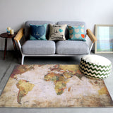 World Map Rug Anti Slip Floor Mat Soft Area Rug Carpet for Home Living Room