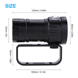3.7V 28800Lm LED Photography Diving 80m Flashlight Torch with Bracket Stand