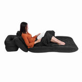 Inflatable Bed Mattress Indoor Outdoor Camping Travel Car Back Seat Air Beds Cushion(Black)