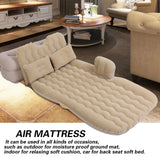 Inflatable Bed Mattress Indoor Outdoor Camping Travel Car Back Seat Air Beds Cushion(Beige) In Australia - Darrahopens
