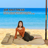 Inflatable Bed Mattress Indoor Outdoor Camping Travel Car Back Seat Air Beds Cushion(Beige)