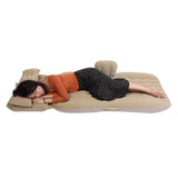 Inflatable Bed Mattress Indoor Outdoor Camping Travel Car Back Seat Air Beds Cushion(Beige)