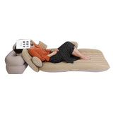 Inflatable Bed Mattress Indoor Outdoor Camping Travel Car Back Seat Air Beds Cushion(Beige)