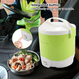 24V 180W 1.6L Electric Portable Multifunctional Rice Cooker Food Steamer for Cars (Green)