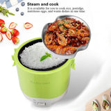 24V 180W 1.6L Electric Portable Multifunctional Rice Cooker Food Steamer for Cars (Green)