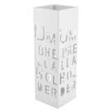 White Iron Hollowed Umbrella Storage Basket Stand Holder Rack