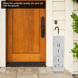 White Iron Hollowed Umbrella Storage Basket Stand Holder Rack