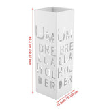 White Iron Hollowed Umbrella Storage Basket Stand Holder Rack