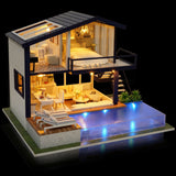 Wooden Miniature Assembling Decorative Ornament House for Kid Child (Without Dustcover)