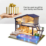 Wooden Miniature Assembling Decorative Ornament House for Kid Child (Without Dustcover)