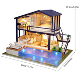 Wooden Miniature Assembling Decorative Ornament House for Kid Child (Without Dustcover)