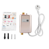 3800W Mini Electric Tankless Instant Hot Water Heater Bathroom Kitchen Washing Golden