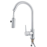 Brass Single Handle Pull Down Brushed Nickel Kitchen Sink Faucet( G3/8")