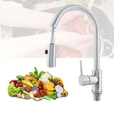 Brass Single Handle Pull Down Brushed Nickel Kitchen Sink Faucet( G3/8")