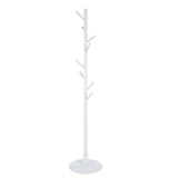 Assembled Wooden Coat Hat Stand Tree Jacket Cloth Vertical Hanger Rack 8 Hooks (White) In Australia - Darrahopens