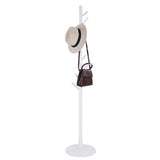 Assembled Wooden Coat Hat Stand Tree Jacket Cloth Vertical Hanger Rack 8 Hooks (White)