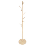 Assembled Wooden Coat Hat Stand Tree Jacket Cloth Vertical Hanger Rack 8 Hooks (Wooden Color) In Australia - Darrahopens