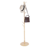 Assembled Wooden Coat Hat Stand Tree Jacket Cloth Vertical Hanger Rack 8 Hooks (Wooden Color) In Australia - Darrahopens