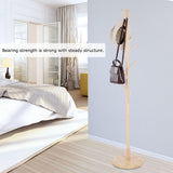 Assembled Wooden Coat Hat Stand Tree Jacket Cloth Vertical Hanger Rack 8 Hooks (Wooden Color)