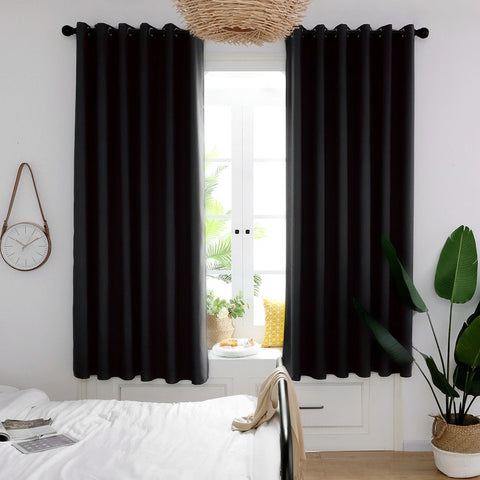 2pcs Set Black Durable Thickened Mildew proof Lightproof Curtain Household(5#) In Australia - Darrahopens