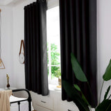 2pcs Set Black Durable Thickened Mildew proof Lightproof Curtain Household(5#)