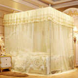 Luxury PrincessThree Side Openings Post Bed Curtain Canopy Netting Mosquito Net Bedding (L) In Australia - Darrahopens