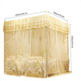 Luxury PrincessThree Side Openings Post Bed Curtain Canopy Netting Mosquito Net Bedding (L)