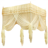 Luxury PrincessThree Side Openings Post Bed Curtain Canopy Netting Mosquito Net Bedding (L)
