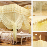 Luxury PrincessThree Side Openings Post Bed Curtain Canopy Netting Mosquito Net Bedding (L)