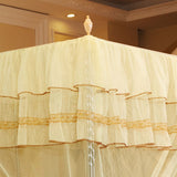 Luxury PrincessThree Side Openings Post Bed Curtain Canopy Netting Mosquito Net Bedding (L)