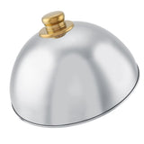 Stainless Steel Kitchen Restaurant Dining Food Serving Platter Lid Dome Plate Cover (Large)