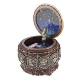 Vintage Music Box with 12 Constellations Rotating Goddess Twinkling LED Light(Cancer)