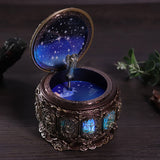 Vintage Music Box with 12 Constellations Rotating Goddess Twinkling LED Light(Libra)