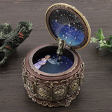 Vintage Music Box with 12 Constellations Rotating Goddess Twinkling LED Light(Libra)