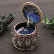 Vintage Music Box with 12 Constellations Rotating Goddess Twinkling LED Light(Capricornus)